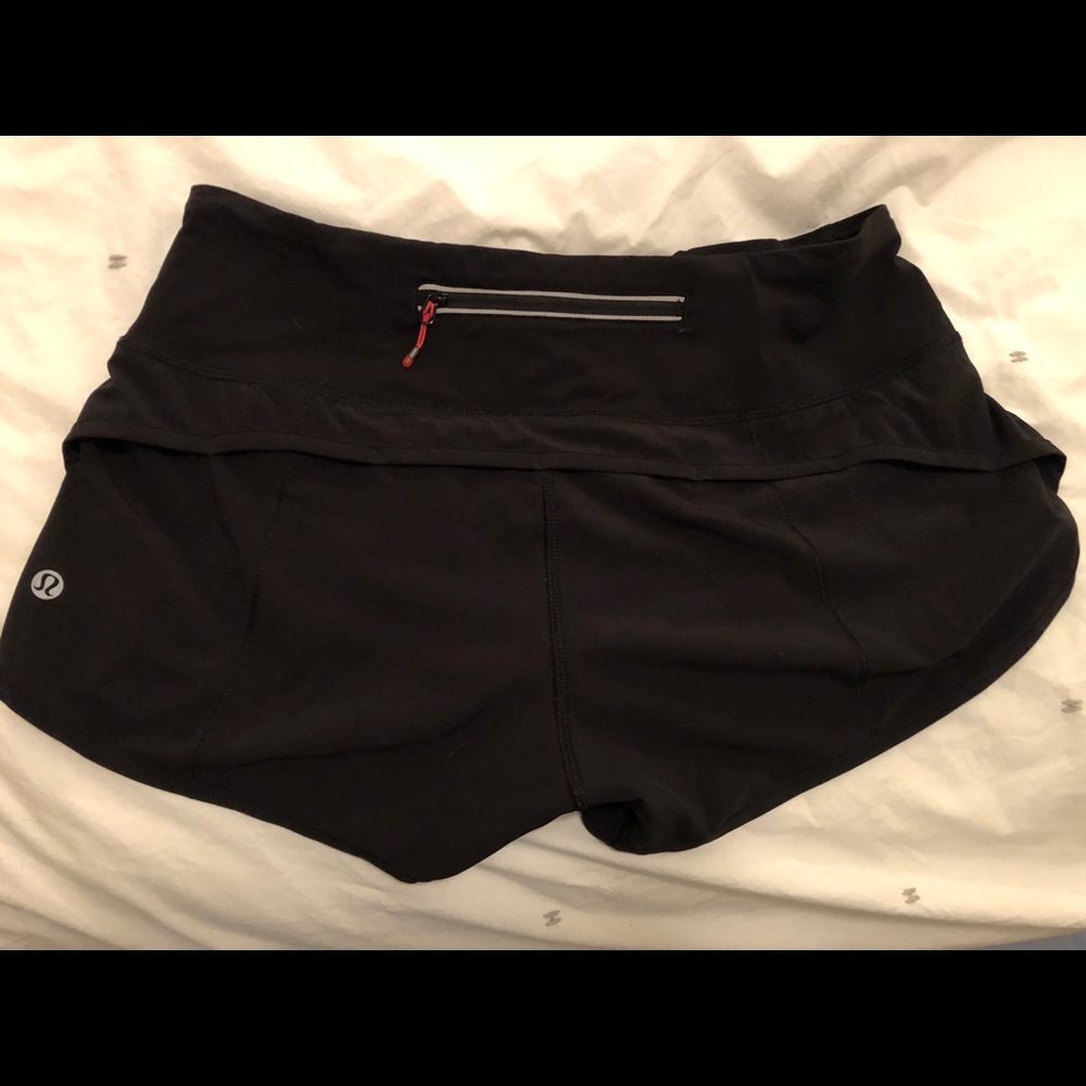 Lululemon Black Speed Shorts with Block it Pocket